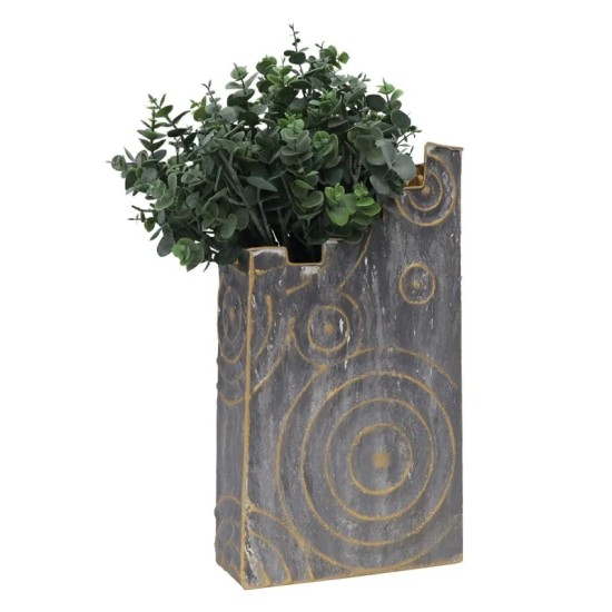 ΜΕΤΑΛΛΙΚΟ ΒΑΖΟ ΧΡΥΣΟ/ΓΚΡΙ ΚΥΚΛΟΙ - 24.1x43.8x10.2cm 4/KIB ΜΕΤΑΛΛΙΚΟ ΒΑΖΟ ΧΡΥΣΟ/ΓΚΡΙ ΚΥΚΛΟΙ - 24.1x43.8x10.2cm 4/KIB