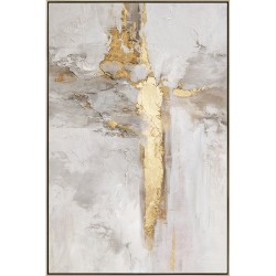 ΠΙΝΑΚΑΣ ΚΑΜΒΑΣ ΑΦΗΡΗΜΕΝΟ ΛΕΥΚΟ/ΓΚΡΙ/ΧΡΥΣΟ ΜΕ ΚΟΡΝΙΖΑ - 82.5x122.5x3.5cm 4/ΚΙΒ ΠΙΝΑΚΑΣ ΚΑΜΒΑΣ ΑΦΗΡΗΜΕΝΟ ΛΕΥΚΟ/ΓΚΡΙ/ΧΡΥΣΟ ΜΕ ΚΟΡΝΙΖΑ - 82.5x122.5x3.5cm 4/ΚΙΒ