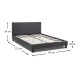Κρεβάτι Flat Megapap υφασμάτινο χρώμα ανθρακί 140x190εκ. Κρεβάτι Flat Megapap υφασμάτινο χρώμα ανθρακί 140x190εκ.