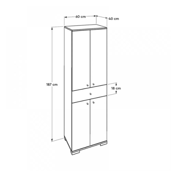 Ντουλάπα ρούχων Diamond Megapap δίφυλλη χρώμα λευκό gloss 60x38x187εκ. Ντουλάπα ρούχων Diamond Megapap δίφυλλη χρώμα λευκό gloss 60x38x187εκ.