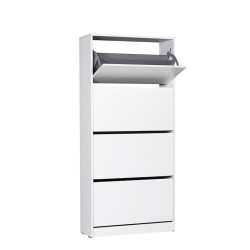 Παπουτσοθήκη Flat Duo Megapap 24 ζευγών χρώμα λευκό 73x26x157εκ.