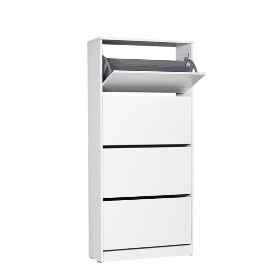 Παπουτσοθήκη Flat Duo Megapap 24 ζευγών χρώμα λευκό 73x26x157εκ.