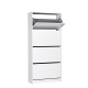 Παπουτσοθήκη Flat Duo Megapap 24 ζευγών χρώμα λευκό 73x26x157εκ.