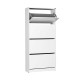 Παπουτσοθήκη Flat Duo Megapap 24 ζευγών χρώμα λευκό 73x26x157εκ.