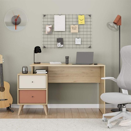 Γραφείο εργασίας Terra Megapap χρώμα florida oak 129x55x75εκ. Γραφείο εργασίας Terra Megapap χρώμα florida oak 129x55x75εκ.