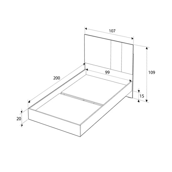 Κρεβάτι Terra Megapap χρώμα florida oak 100x200εκ. Κρεβάτι Terra Megapap χρώμα florida oak 100x200εκ.
