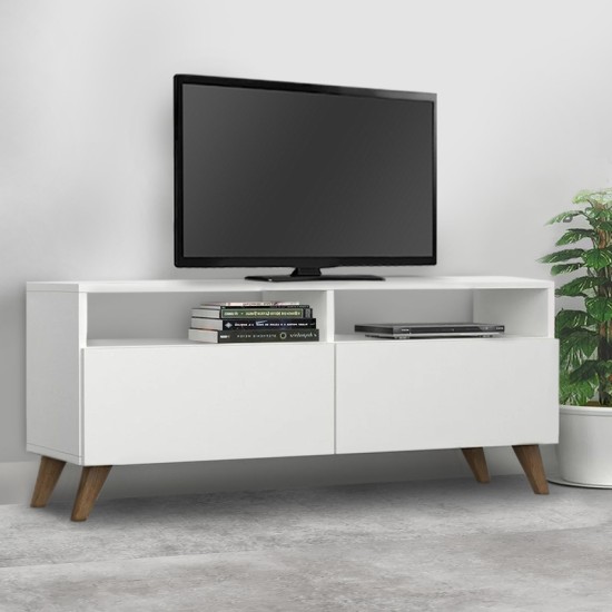 Έπιπλο τηλεόρασης Inci Megapap χρώμα λευκό 120x35x50εκ. Έπιπλο τηλεόρασης Inci Megapap χρώμα λευκό 120x35x50εκ.