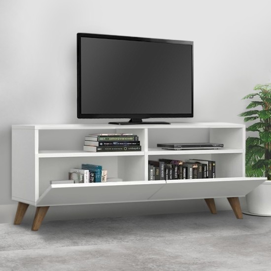 Έπιπλο τηλεόρασης Inci Megapap χρώμα λευκό 120x35x50εκ. Έπιπλο τηλεόρασης Inci Megapap χρώμα λευκό 120x35x50εκ.