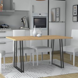 Τραπέζι Gable Megapap χρώμα φυσικό οξιάς - ανθρακί 140x80x76εκ.