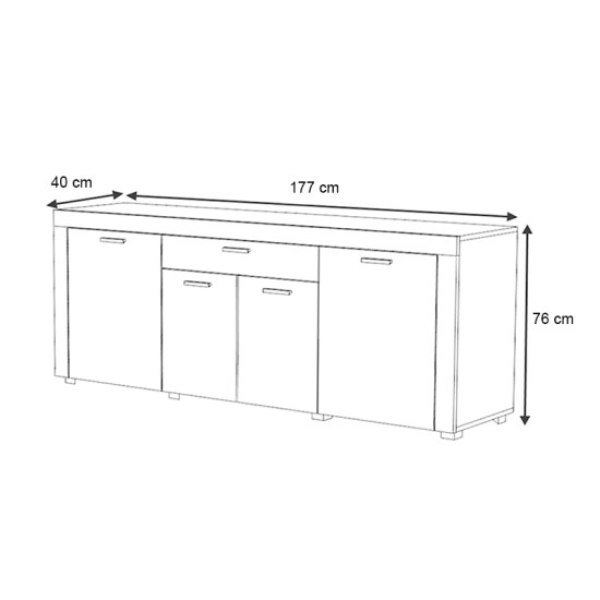 Μπουφές Joseph Megapap χρώμα λευκό 177x40x76εκ. Μπουφές Joseph Megapap χρώμα λευκό 177x40x76εκ.