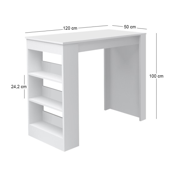 Τραπέζι μπαρ Deep Megapap χρώμα λευκό 120x50x100εκ. Τραπέζι μπαρ Deep Megapap χρώμα λευκό 120x50x100εκ.