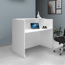 Γραφείο υποδοχής - reception Gemini Megapap χρώμα λευκό 150x70x110εκ.