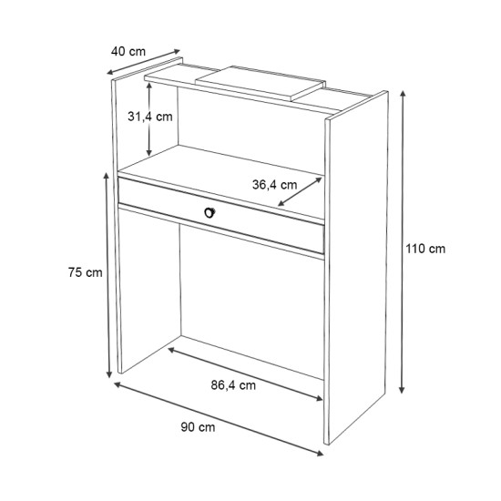 Γραφείο υποδοχής - reception Mezzo Megapap χρώμα λευκό 90x40x110εκ. Γραφείο υποδοχής - reception Mezzo Megapap χρώμα λευκό 90x40x110εκ.