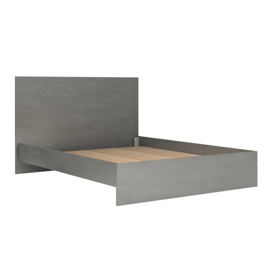 Κρεβάτι Troy Megapap χρώμα γκρι σκυροδέματος 150x200εκ.