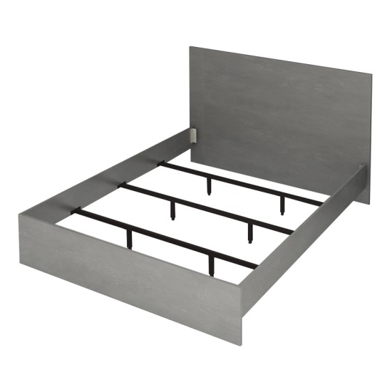 Κρεβάτι Troy Megapap χρώμα γκρι σκυροδέματος 150x200εκ.