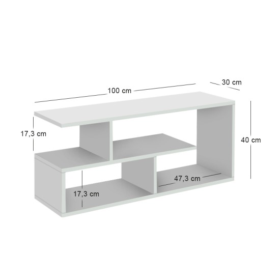 Έπιπλο τηλεόρασης Forever Megapap χρώμα λευκό 100x30x40cm. Έπιπλο τηλεόρασης Forever Megapap χρώμα λευκό 100x30x40cm.