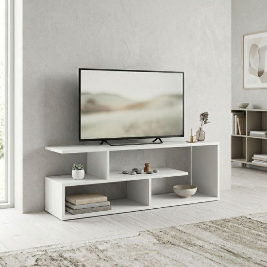 Έπιπλο τηλεόρασης Forever Megapap χρώμα λευκό 120x30x40cm. Έπιπλο τηλεόρασης Forever Megapap χρώμα λευκό 120x30x40cm.