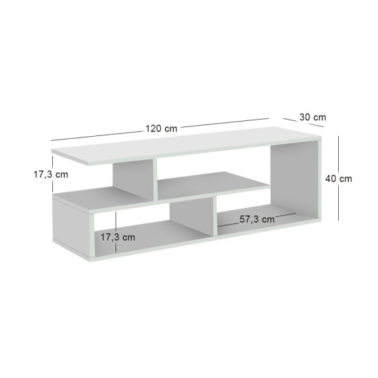 Έπιπλο τηλεόρασης Forever Megapap χρώμα λευκό 120x30x40cm. Έπιπλο τηλεόρασης Forever Megapap χρώμα λευκό 120x30x40cm.