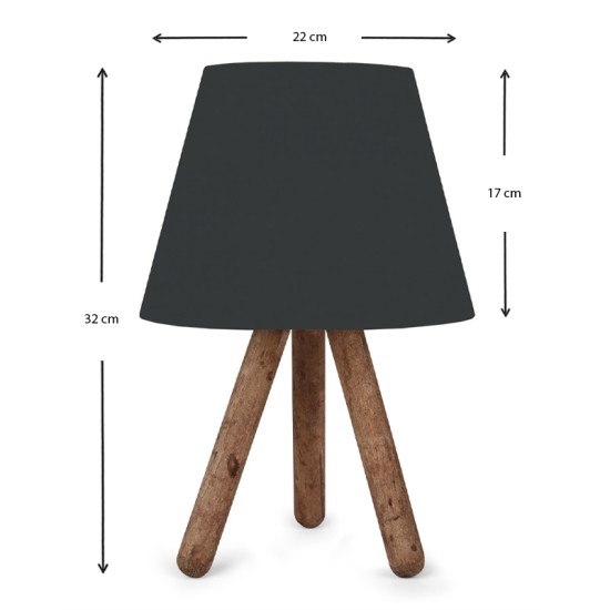 Φωτιστικό επιτραπέζιο Lander Megapap ύφασμα Pvc/ξύλο χρώμα μαύρο/καφέ 22x17x32εκ. Φωτιστικό επιτραπέζιο Lander Megapap ύφασμα Pvc/ξύλο χρώμα μαύρο/καφέ 22x17x32εκ.