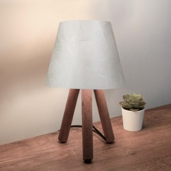 Φωτιστικό επιτραπέζιο Lander Megapap ύφασμα Pvc/ξύλο χρώμα λευκό/καφέ 22x14x32εκ. Φωτιστικό επιτραπέζιο Lander Megapap ύφασμα Pvc/ξύλο χρώμα λευκό/καφέ 22x14x32εκ.