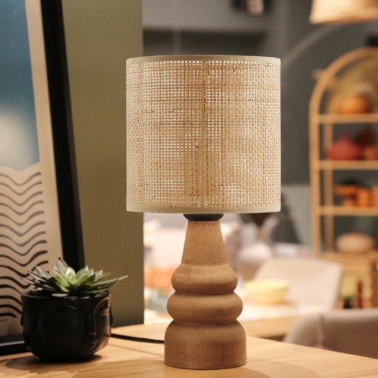 Φωτιστικό επιτραπέζιο Tino Megapap E14 pe rattan - ξύλο χρώμα φυσικό Ø15x32εκ. Φωτιστικό επιτραπέζιο Tino Megapap E14 pe rattan - ξύλο χρώμα φυσικό Ø15x32εκ.