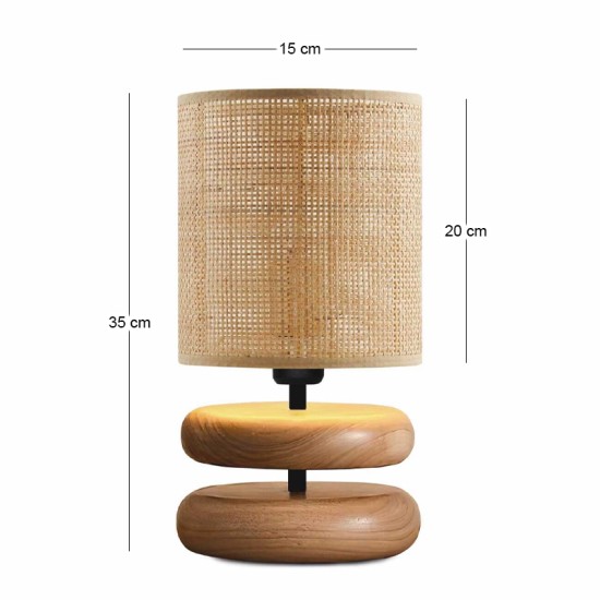 Φωτιστικό επιτραπέζιο Lucia Megapap E14 ξυλινο - pe rattan χρώμα φυσικό Ø15x35εκ. Φωτιστικό επιτραπέζιο Lucia Megapap E14 ξυλινο - pe rattan χρώμα φυσικό Ø15x35εκ.