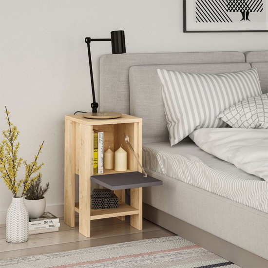 Κομοδίνο Ema Megapap χρώμα sapphire oak - ανθρακί 30x30x55εκ. Κομοδίνο Ema Megapap χρώμα sapphire oak - ανθρακί 30x30x55εκ.