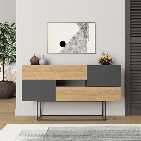 Μπουφές Eros Megapap sapphire oak - ανθρακί 145x40x82εκ. Μπουφές Eros Megapap sapphire oak - ανθρακί 145x40x82εκ.