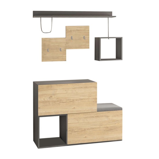 Έπιπλο εισόδου - παπουτσοθήκη Holdon Megapap sapphire oak/ανθρακί 120x36,5x87,5εκ. Έπιπλο εισόδου - παπουτσοθήκη Holdon Megapap sapphire oak/ανθρακί 120x36,5x87,5εκ.