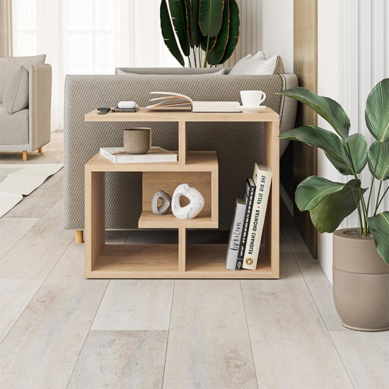 Τραπεζάκι βοηθητικό Labirent Megapap χρώμα sapphire oak 54x40x45εκ.