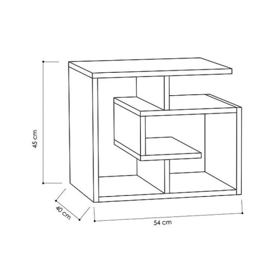 Τραπεζάκι βοηθητικό Labirent Megapap χρώμα sapphire oak 54x40x45εκ.