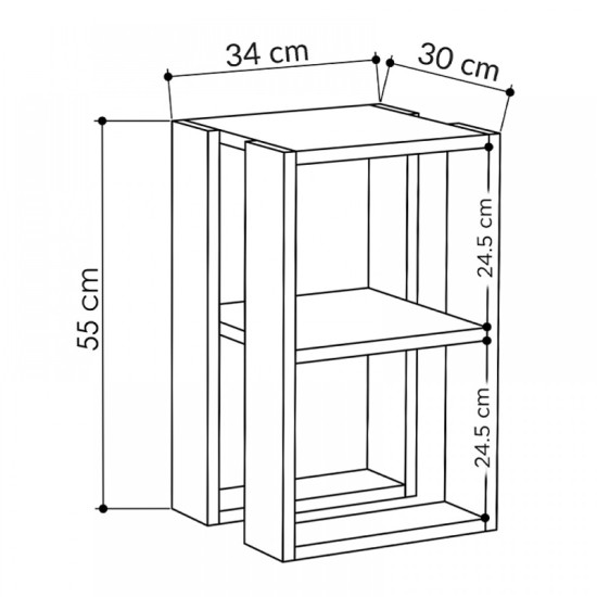 Κομοδίνο - Τραπεζάκι βοηθητικό Lonie Megapap χρώμα sandstone 34x30x55εκ. Κομοδίνο - Τραπεζάκι βοηθητικό Lonie Megapap χρώμα sandstone 34x30x55εκ.