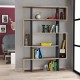 Βιβλιοθήκη Mito Megapap χρώμα sapphire oak - ανθρακί 108x25x161εκ. Βιβλιοθήκη Mito Megapap χρώμα sapphire oak - ανθρακί 108x25x161εκ.