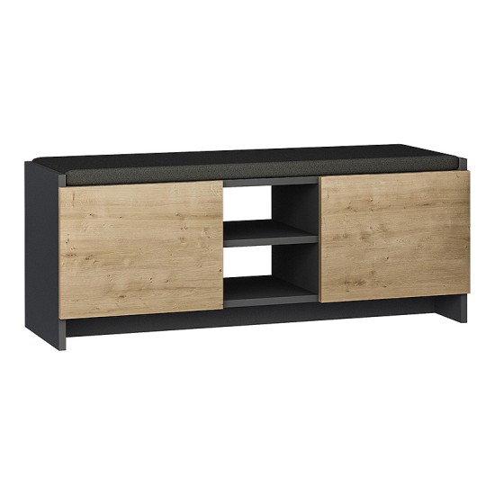 Παπουτσοθήκη Zulla Megapap χρώμα ανθρακί - sapphire oak 110x37x43εκ. Παπουτσοθήκη Zulla Megapap χρώμα ανθρακί - sapphire oak 110x37x43εκ.