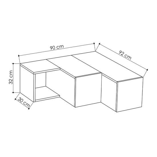 Έπιπλο τηλεόρασης γωνιακό Compact Megapap χρώμα λευκό - sapphire oak 94,2x90,6x31,4εκ. Έπιπλο τηλεόρασης γωνιακό Compact Megapap χρώμα λευκό - sapphire oak 94,2x90,6x31,4εκ.