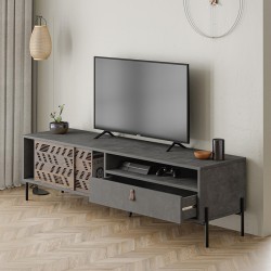 Έπιπλο τηλεόρασης Dionysos Megapap χρώμα γκρι ρετρό 170x45x48,6εκ. Έπιπλο τηλεόρασης Dionysos Megapap χρώμα γκρι ρετρό 170x45x48,6εκ.