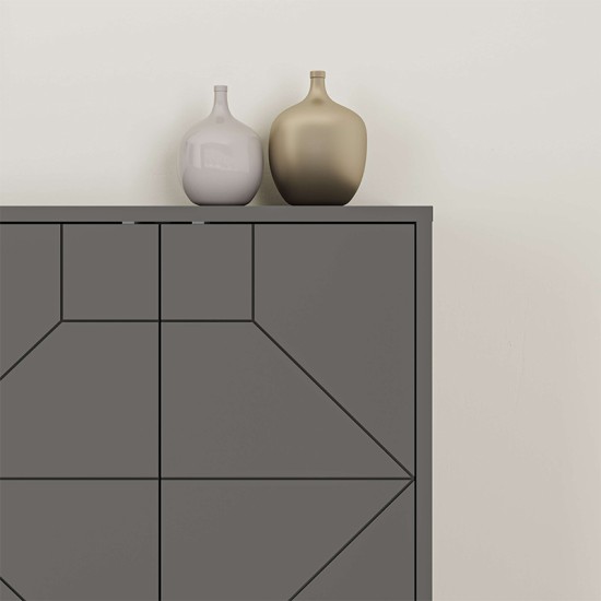 Μπουφές Dune Megapap χρώμα ανθρακί 184x35x77,4εκ. Μπουφές Dune Megapap χρώμα ανθρακί 184x35x77,4εκ.