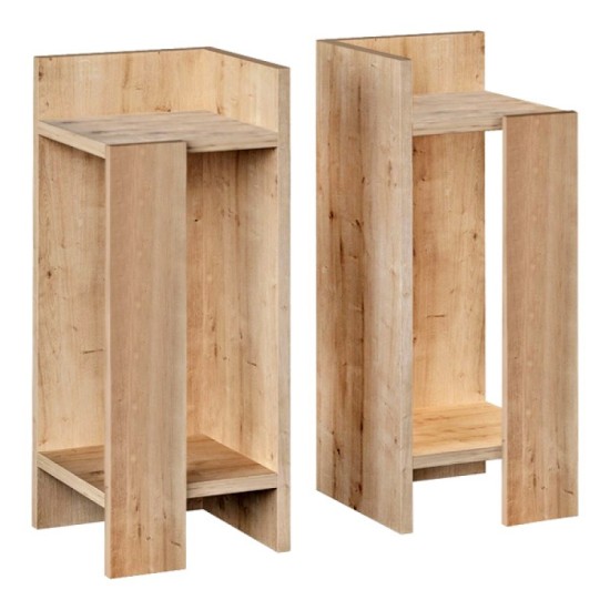 Κομοδίνο Elos Megapap σετ 2 τεμαχίων χρώμα sapphire oak 25x27x60εκ.