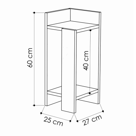 Κομοδίνο Elos Megapap σετ 2 τεμαχίων χρώμα λευκό 25x27x60εκ. Κομοδίνο Elos Megapap σετ 2 τεμαχίων χρώμα λευκό 25x27x60εκ.