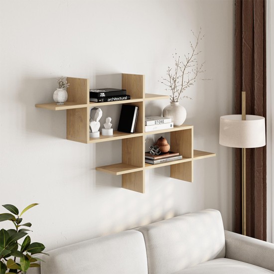 Ραφιέρα τοίχου Halic Megapap χρώμα sapphire oak 150x22x82εκ. Ραφιέρα τοίχου Halic Megapap χρώμα sapphire oak 150x22x82εκ.