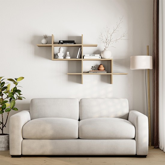 Ραφιέρα τοίχου Halic Megapap χρώμα sapphire oak 150x22x82εκ. Ραφιέρα τοίχου Halic Megapap χρώμα sapphire oak 150x22x82εκ.