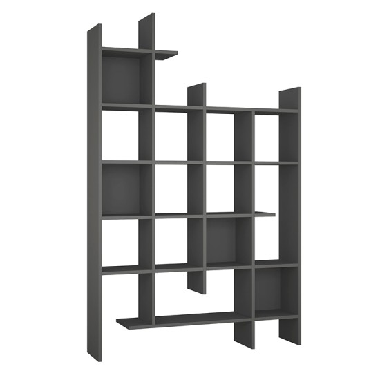 Βιβλιοθήκη Manco Megapap χρώμα ανθρακί 122x25,5x188εκ. Βιβλιοθήκη Manco Megapap χρώμα ανθρακί 122x25,5x188εκ.
