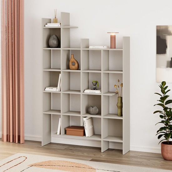 Βιβλιοθήκη Manco Megapap χρώμα sandstone 122x25,5x188εκ. Βιβλιοθήκη Manco Megapap χρώμα sandstone 122x25,5x188εκ.