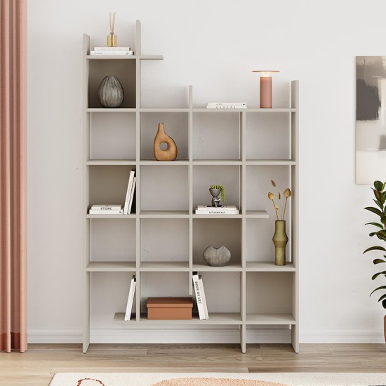 Βιβλιοθήκη Manco Megapap χρώμα sandstone 122x25,5x188εκ. Βιβλιοθήκη Manco Megapap χρώμα sandstone 122x25,5x188εκ.
