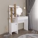 Τουαλέτα με καθρέπτη Mup Megapap χρώμα λευκό - sapphire oak 105x35x151εκ. Τουαλέτα με καθρέπτη Mup Megapap χρώμα λευκό - sapphire oak 105x35x151εκ.