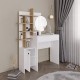 Τουαλέτα με καθρέπτη Mup Megapap χρώμα λευκό - sapphire oak 105x35x151εκ. Τουαλέτα με καθρέπτη Mup Megapap χρώμα λευκό - sapphire oak 105x35x151εκ.