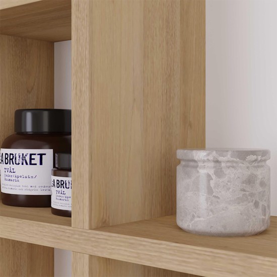Τουαλέτα με καθρέπτη Mup Megapap χρώμα λευκό - sapphire oak 105x35x151εκ. Τουαλέτα με καθρέπτη Mup Megapap χρώμα λευκό - sapphire oak 105x35x151εκ.