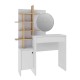 Τουαλέτα με καθρέπτη Mup Megapap χρώμα λευκό - sapphire oak 105x35x151εκ. Τουαλέτα με καθρέπτη Mup Megapap χρώμα λευκό - sapphire oak 105x35x151εκ.