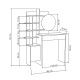 Τουαλέτα με καθρέπτη Mup Megapap χρώμα λευκό - sapphire oak 105x35x151εκ. Τουαλέτα με καθρέπτη Mup Megapap χρώμα λευκό - sapphire oak 105x35x151εκ.
