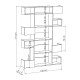 Βιβλιοθήκη Niho Megapap χρώμα λευκό - sapphire oak 120x25,3x171εκ. Βιβλιοθήκη Niho Megapap χρώμα λευκό - sapphire oak 120x25,3x171εκ.
